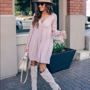 Last A Lifetime Pocketed Lace Babydoll Dress